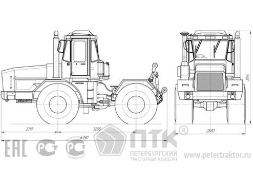Трактор тяговый общего назначения К-703 МА 12-04 ПТК